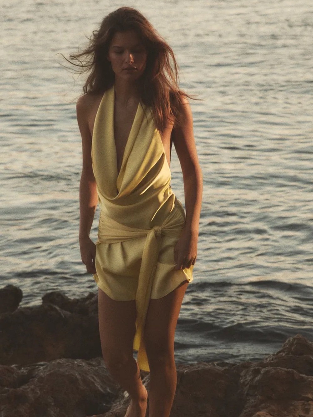 SATIN EFFECT MINI DRESS WITH SASH